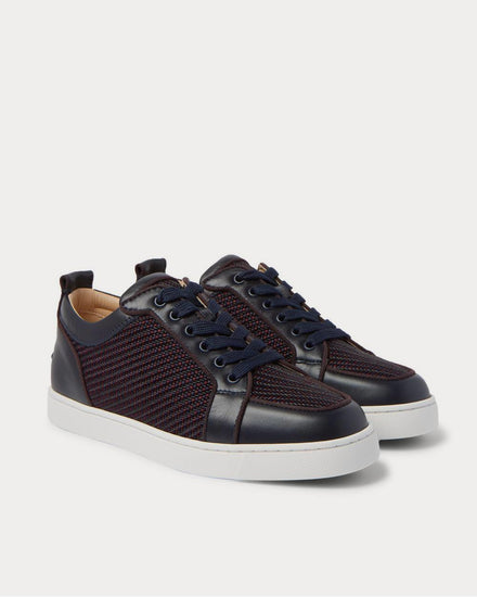 Christian Louboutin Rantulow Orlato Leather and Raffia  Navy low top sneakers - 2