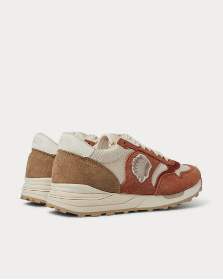 Visvim Roland Leather-Trimmed Suede and Mesh  Orange low top sneakers - 4