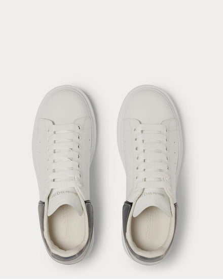McQueen Exaggerated-Sole Rubber-Trimmed Leather  White low top sneakers - 6