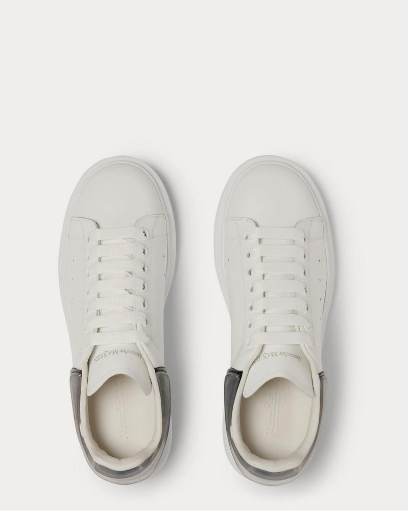 Alexander McQueen Exaggerated-Sole Rubber-Trimmed Leather  White low top sneakers - 6
