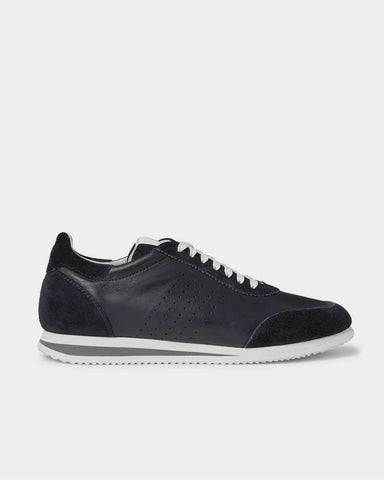 Brunello Cucinelli Leather and Suede  Navy low top sneakers