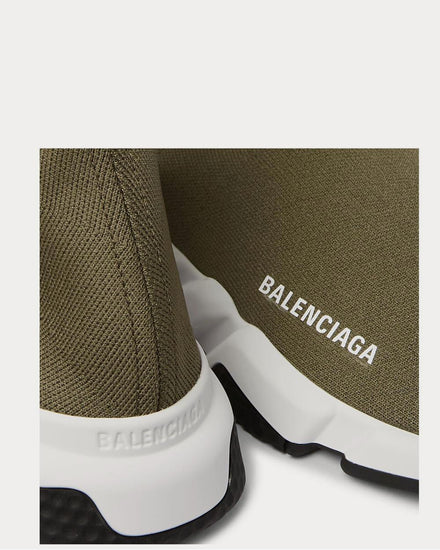 Balenciaga Speed Sock Stretch-Knit Slip-On  Green high top sneakers - 5
