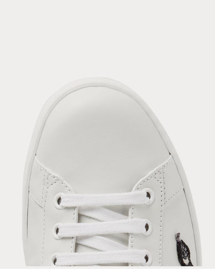 Gucci Ace Watersnake-Trimmed Appliquéd Leather  White low top sneakers - 5
