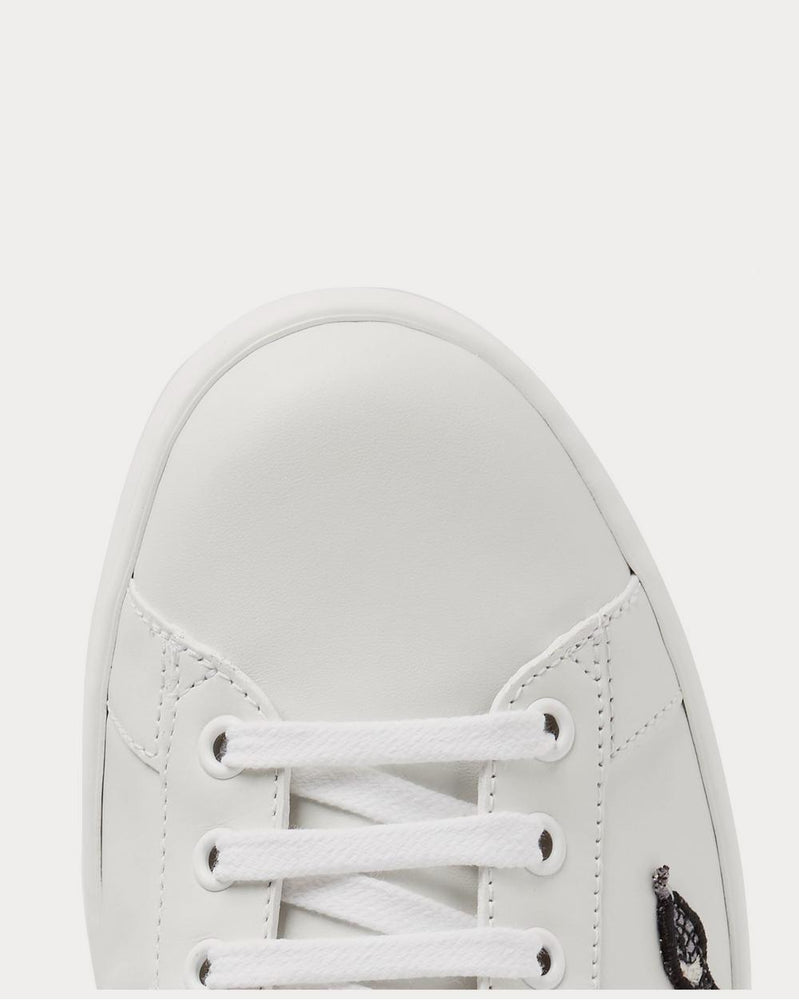 Gucci Ace Watersnake-Trimmed Appliquéd Leather  White low top sneakers - 5