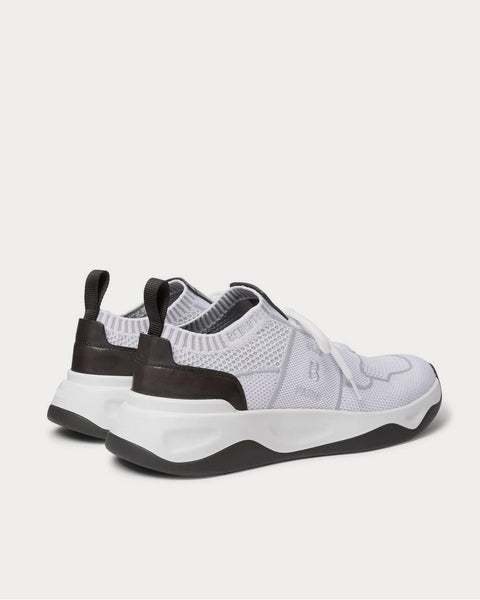 Leather-Trimmed Mesh  White low top sneakers