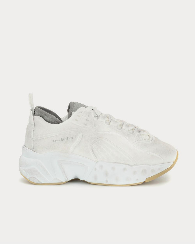 Acne Studios Manhattan Tumbled White Low Top Sneakers - 1