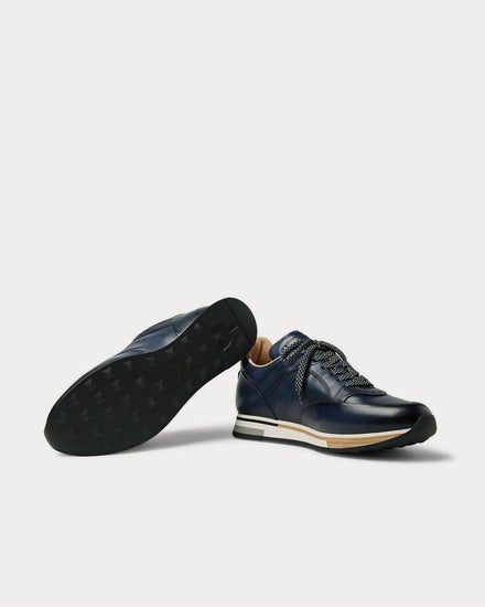 Dunhill Duke Leather  Navy low top sneakers - 3