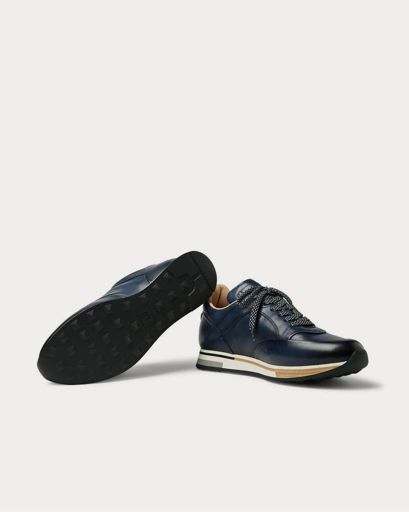 Dunhill Duke Leather  Navy low top sneakers - 3
