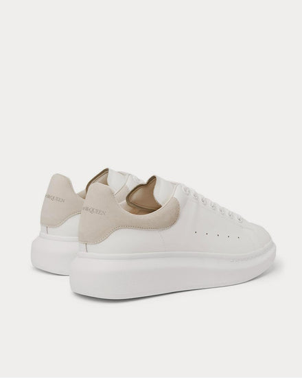 McQueen Exaggerated-Sole Suede-Trimmed Leather  White low top sneakers - 3