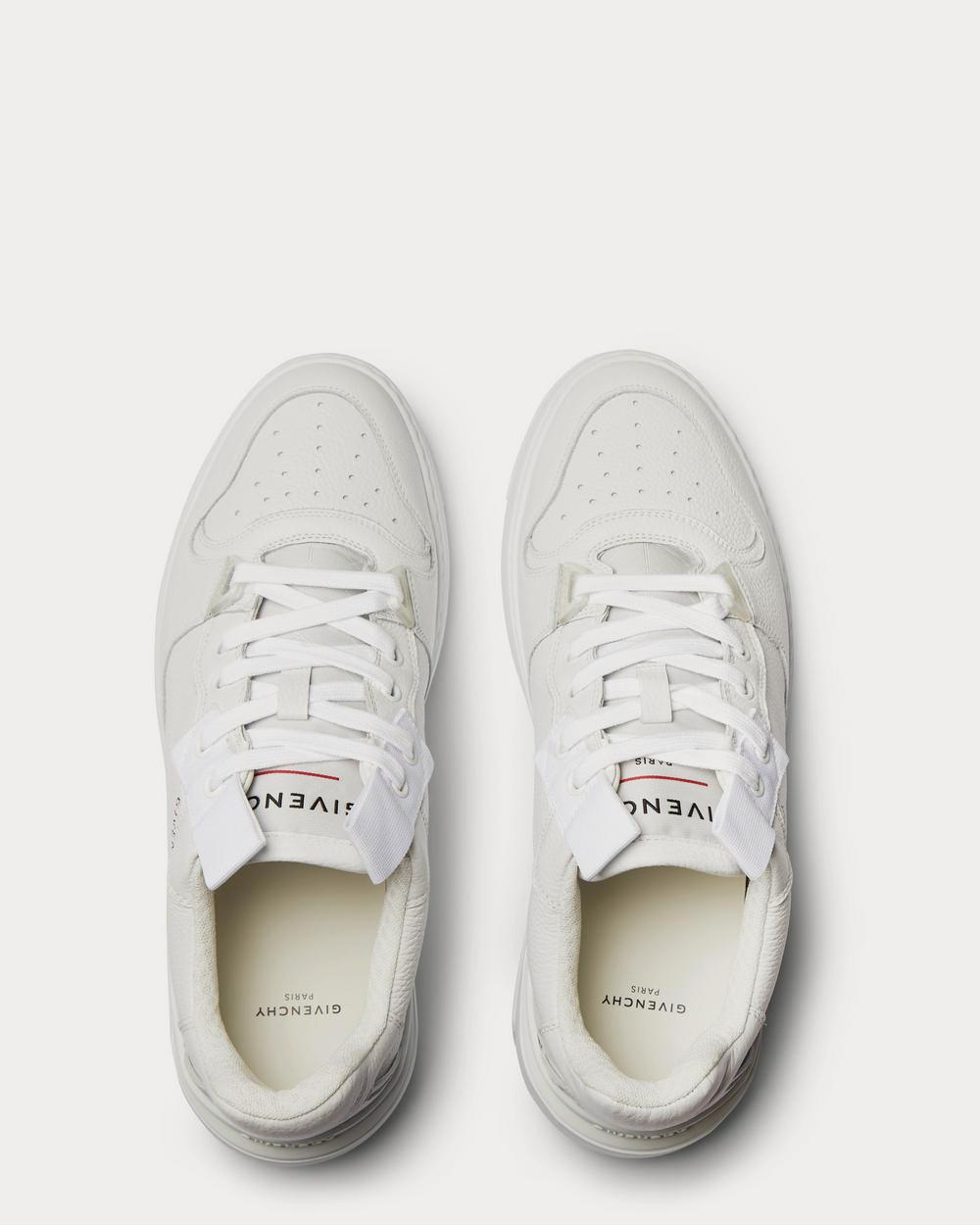Givenchy - Wing Grosgrain-Trimmed Full-Grain Leather  White low top sneakers