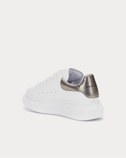 McQueen Leather White Blk Pearl Low Top Sneakers - 2