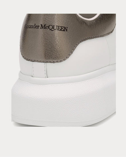 McQueen Leather White Blk Pearl Low Top Sneakers - 4