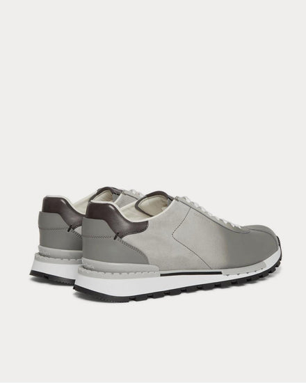 Berluti Fast Track Torino Suede and Leather  Light gray low top sneakers - 4