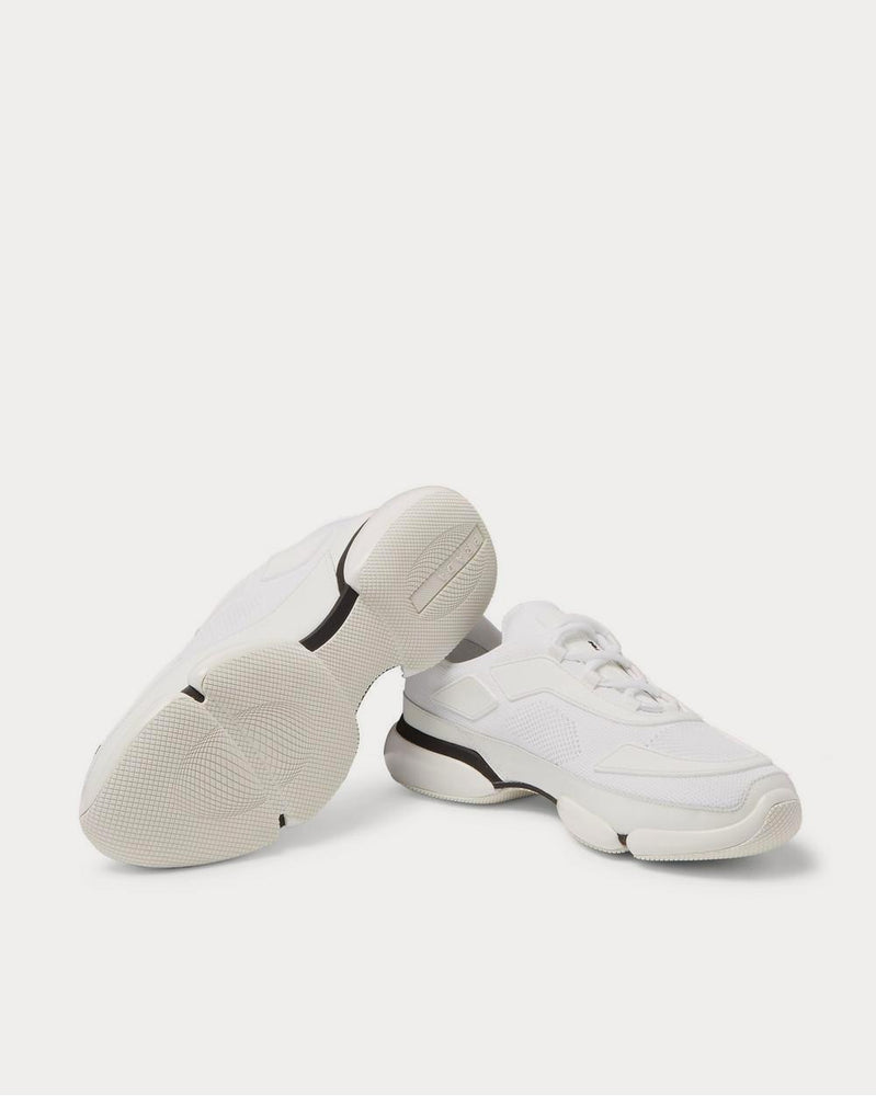 Prada Cloudbust Mesh, Rubber and Leather  White low top sneakers - 3