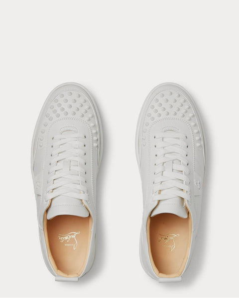 Happyrui Spiked Leather  White low top sneakers