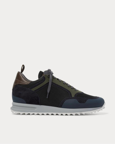 Dunhill Radial Runner Leather and Suede-Trimmed Mesh  Navy low top sneakers - 1