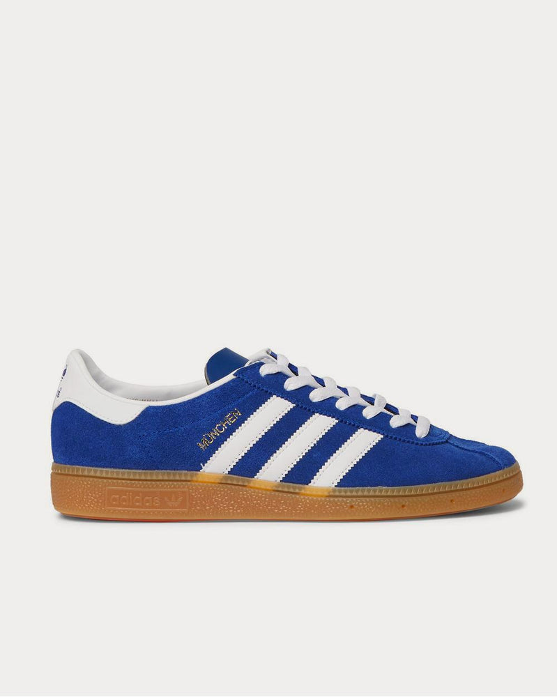 Adidas München Leather-Trimmed Brushed-Suede  Blue low top sneakers - 1