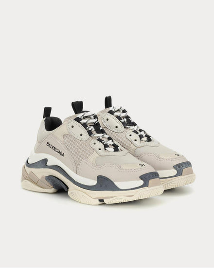 Balenciaga Triple S Beige Black Low Top Sneakers - 2