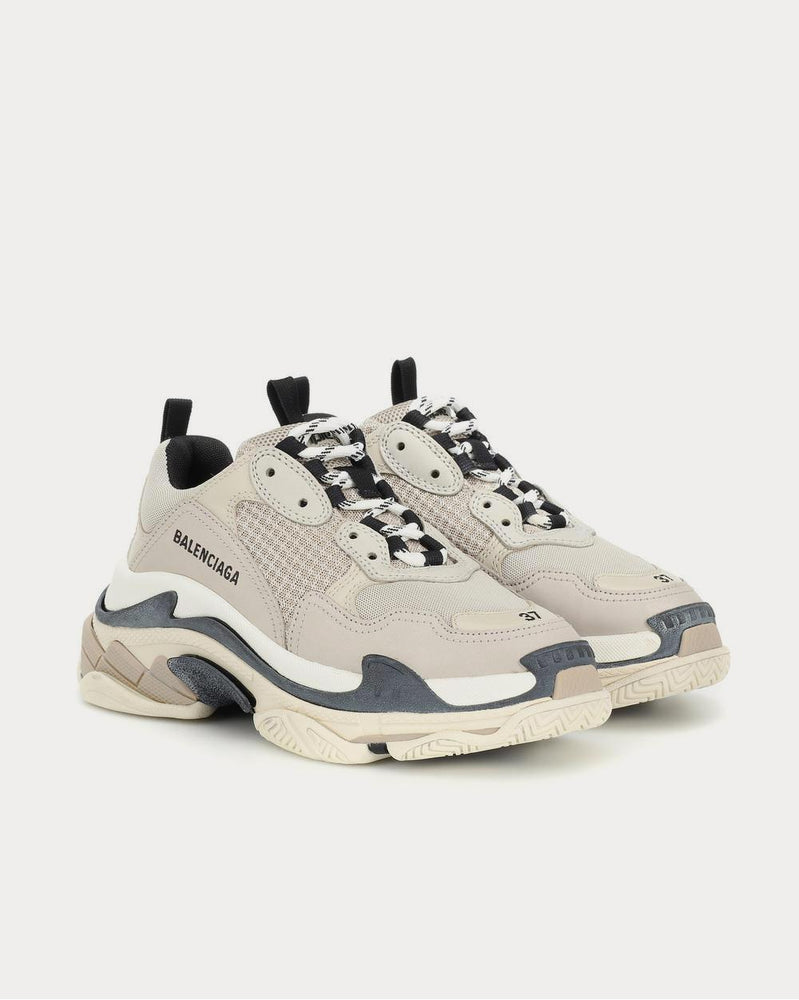 Balenciaga Triple S Beige Black Low Top Sneakers - 2