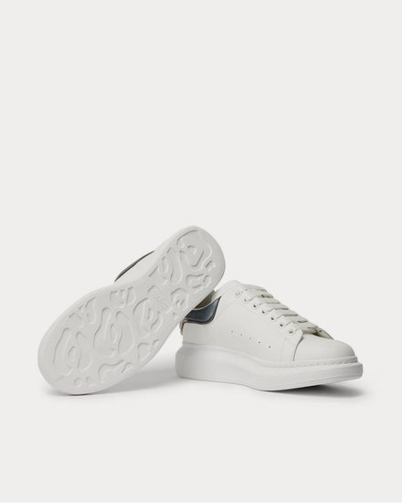 McQueen Exaggerated-Sole Rubber-Trimmed Leather  White low top sneakers - 3