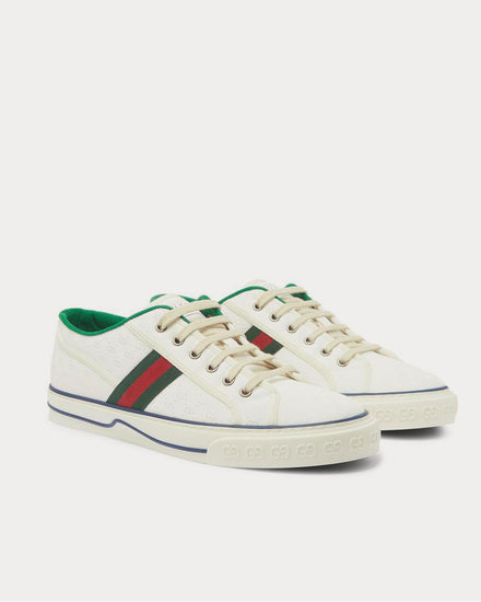Gucci Mignon Webbing-Trimmed Jacquard  White low top sneakers - 2