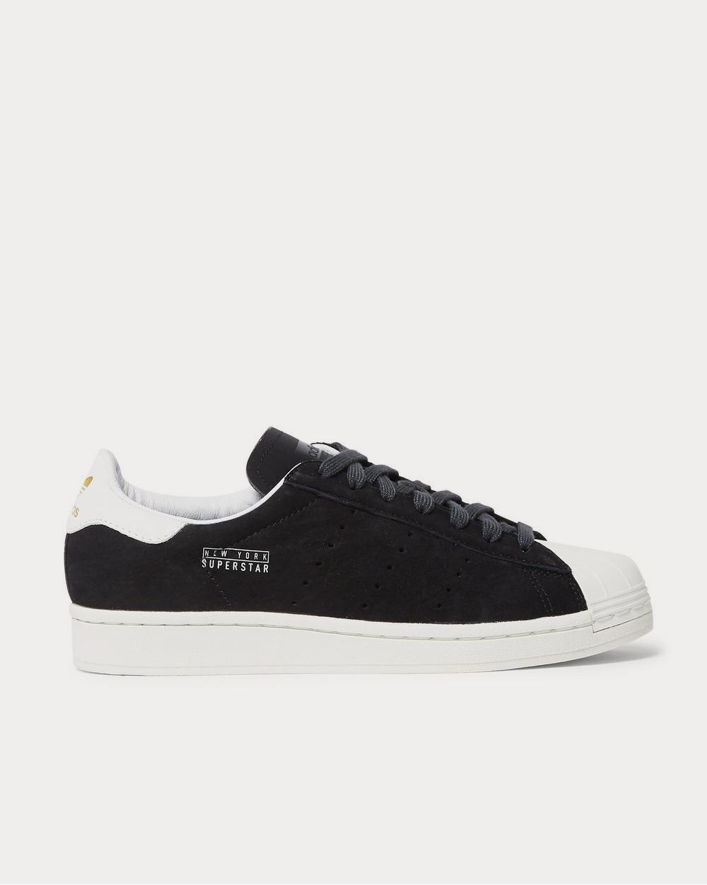 Adidas Men's Superstar Pure Leather and Rubber-Trimmed Suede Black low top  sneakers