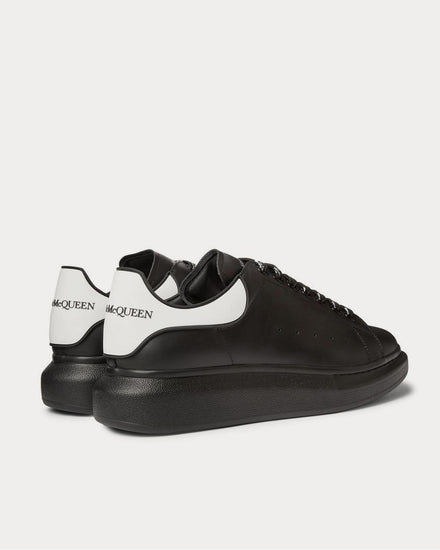 McQueen Exaggerated-Sole Rubber-Trimmed Leather  Black low top sneakers - 3