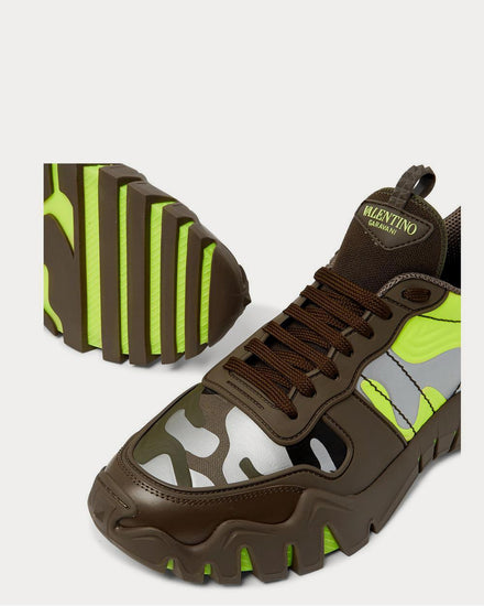 Valentino Rockrunner Plus Rubber, Suede and Canvas  Green low top sneakers - 5