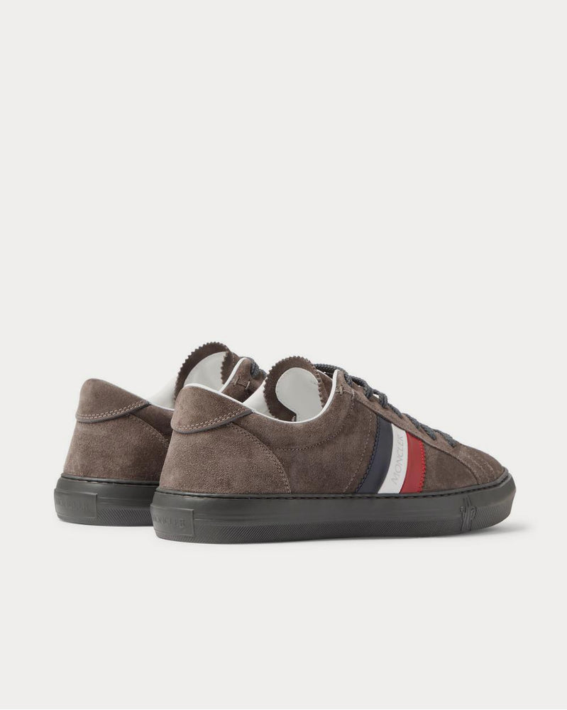 Moncler New Monaco Suede and Leather  Gray low top sneakers - 3