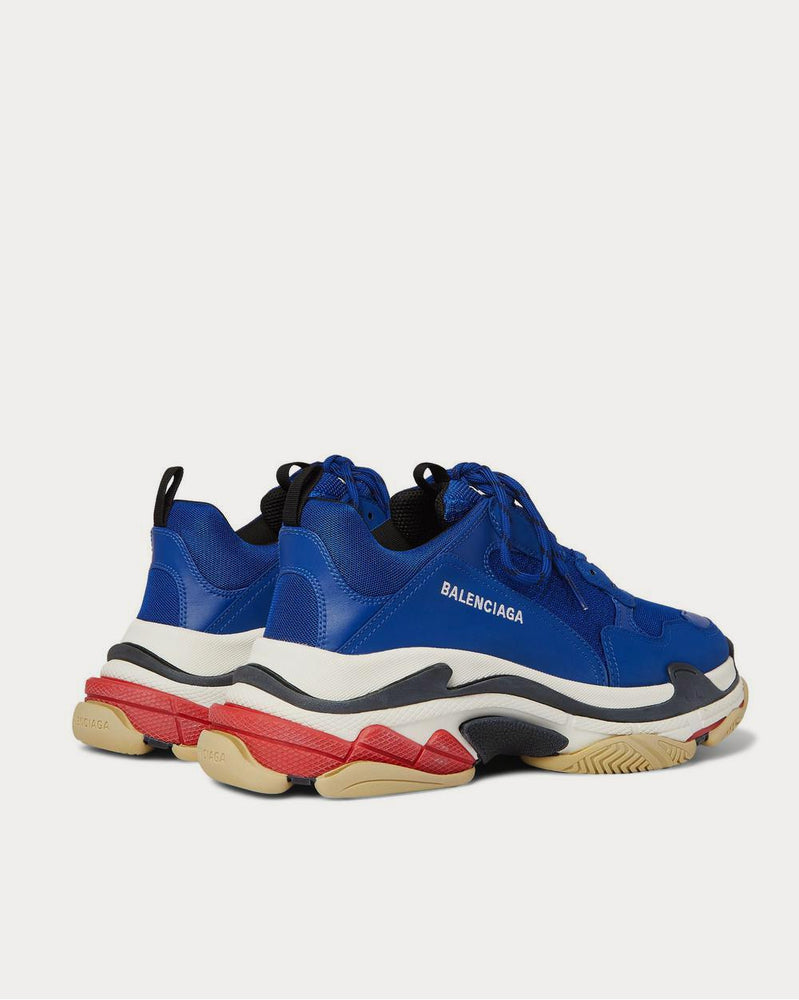 Balenciaga Triple S Mesh, Nubuck and Leather  Blue low top sneakers - 3