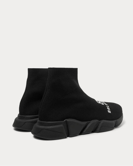 Balenciaga Speed Sock Logo-Print Stretch-Knit Slip-On  Black high top sneakers - 4