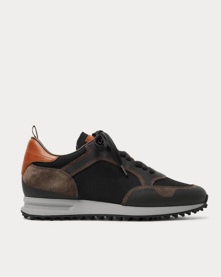 Dunhill Radial Runner Leather and Suede-Trimmed Mesh  Black low top sneakers - 1