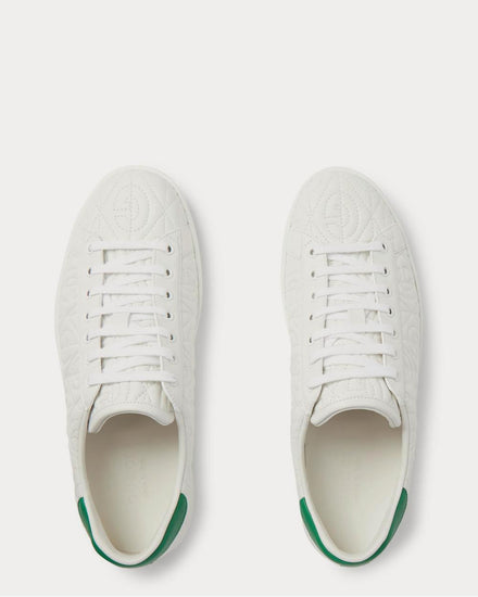 Gucci Ace G Rhombus Quilted Leather  White low top sneakers - 6