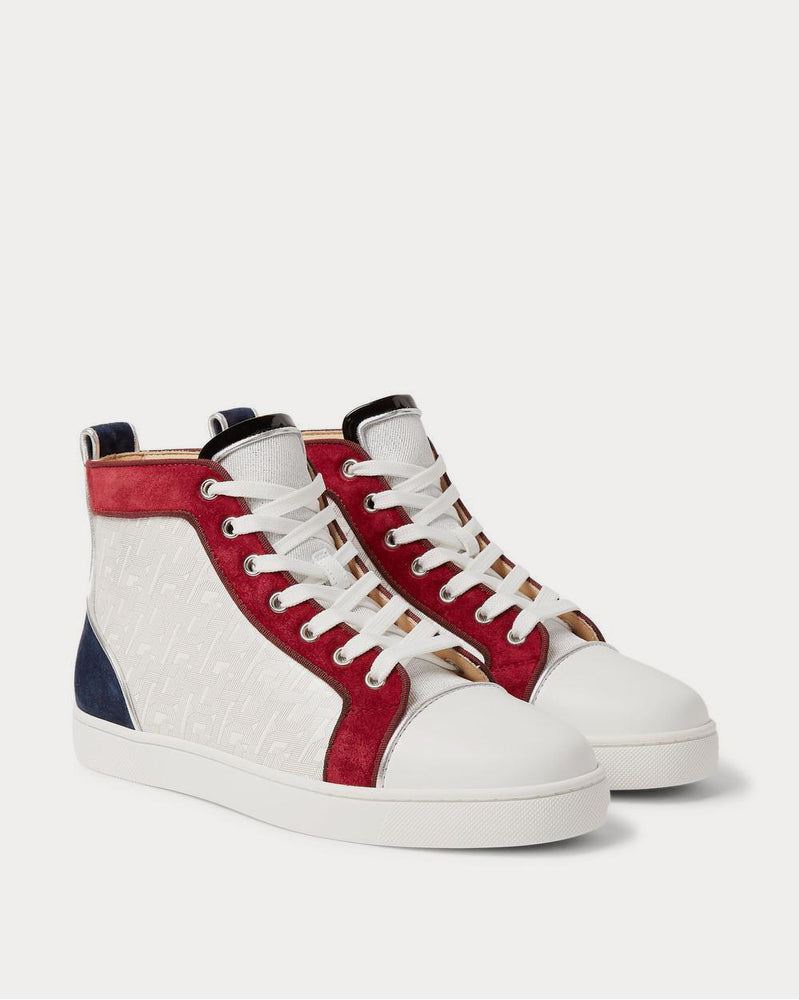 Christian Louboutin Louis Orlato Suede, Leather and Denim High-Top  White high top sneakers - 2