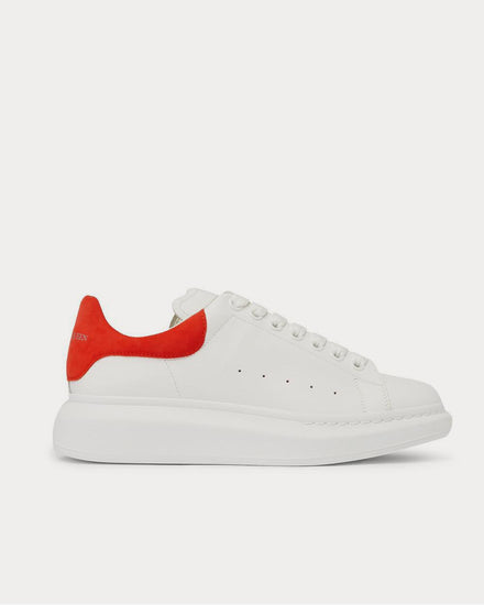 McQueen Exaggerated-Sole Suede-Trimmed Leather  White low top sneakers - 1
