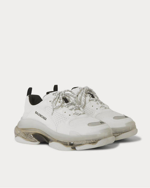 Triple S Mesh and Faux Leather  White low top sneakers