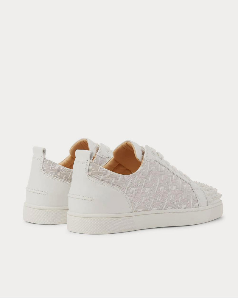 Christian Louboutin Louis Junior Spikes Printed Leather  White low top sneakers - 4
