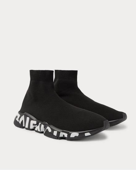 Balenciaga Men's Speed Sock Logo-Print Stretch-Knit Slip-On
