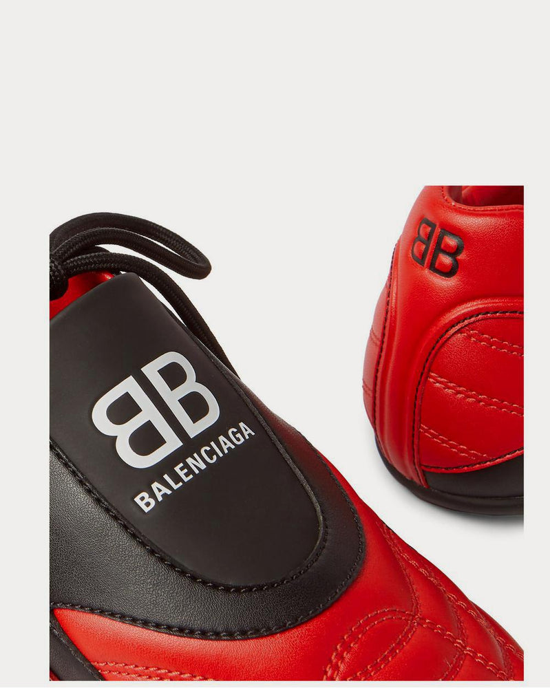 Balenciaga Zen Logo-Print Faux Leather  Red low top sneakers - 5