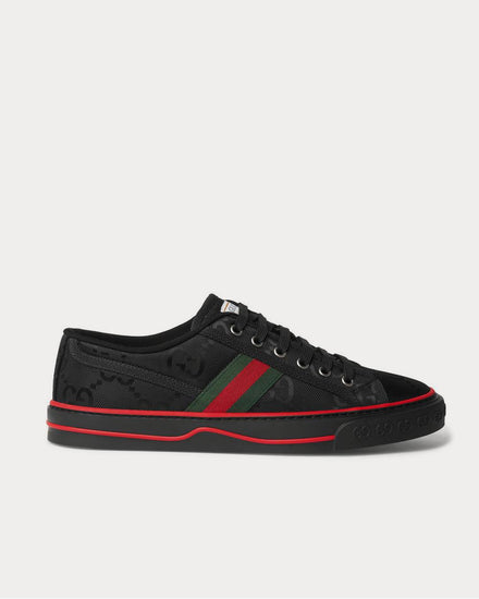 Gucci Off the Grid Webbing-Trimmed Monogrammed ECONYL Canvas  Black low top sneakers - 1