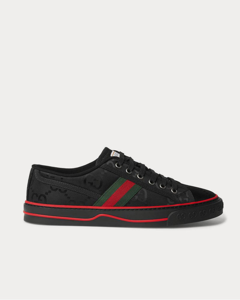 Gucci Off the Grid Webbing-Trimmed Monogrammed ECONYL Canvas  Black low top sneakers - 1