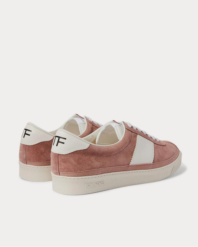 Tom Ford Bannister Leather-Trimmed Suede  Pink low top sneakers - 3