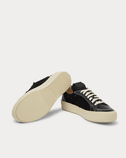 Rhude V1 Leather and Suede  Black low top sneakers - 3