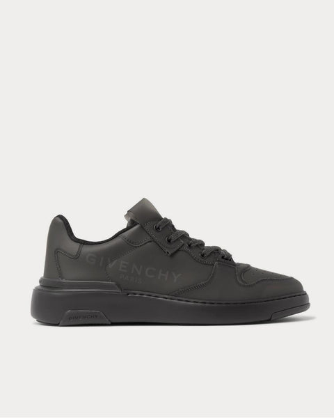 Wing Leather-Trimmed Rubber  Black low top sneakers