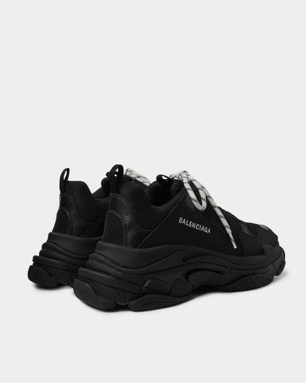 Balenciaga Triple S Mesh, Nubuck and Leather  Black low top sneakers - 3