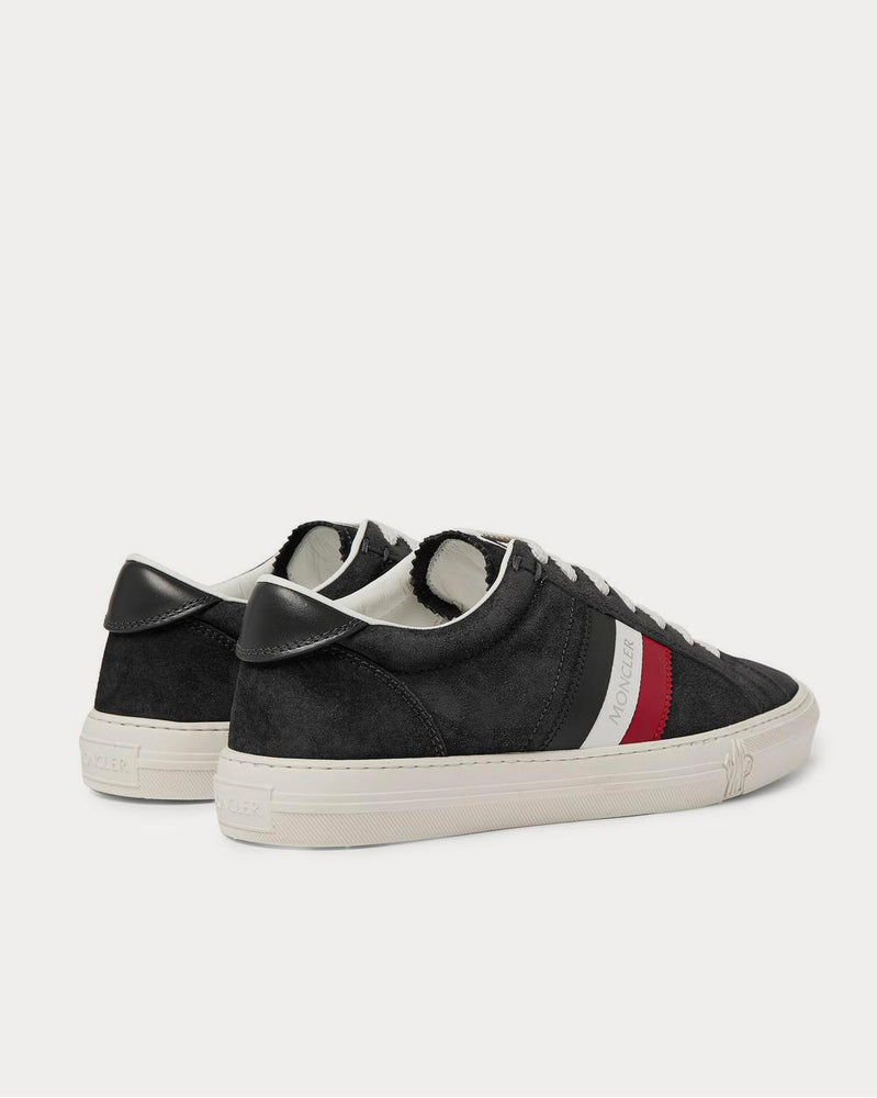 Moncler New Monaco Leather and Suede  Charcoal low top sneakers - 4