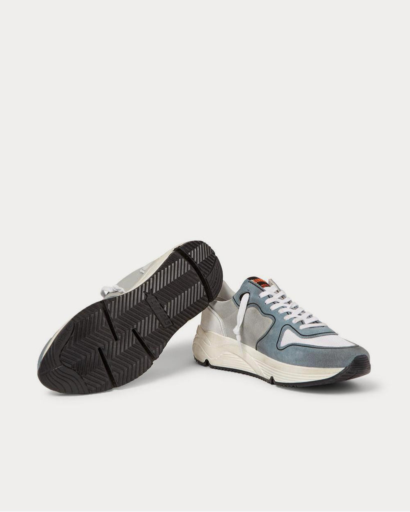 Golden Goose Running Sole Leather-Trimmed Distressed Suede, Canvas, Nubuck  and Mesh Gray low top sneakers - Sneak in Peace