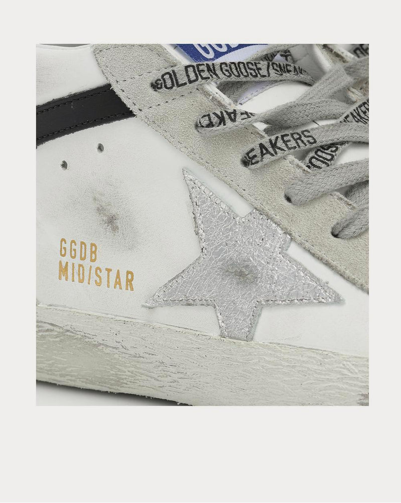 Golden Goose Mid Star leather White High Top Sneakers - 4