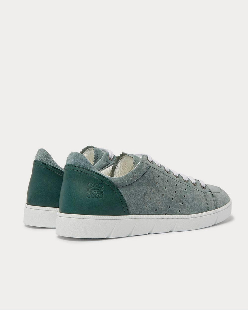 Loewe Leather-Trimmed Suede  Blue low top sneakers - 3