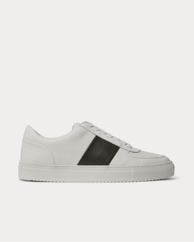 Mr P. Larry Panelled Full-Grain Leather  White low top sneakers